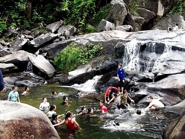 Swimming at Seven Well Waterfall